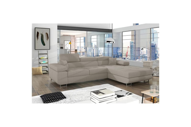 Sektionssoffa Eltap Armando 289x85x203 cm - Jarell 20, Beige, Höger - Möbler - Soffa - Divansoffor & schäslongsoffa