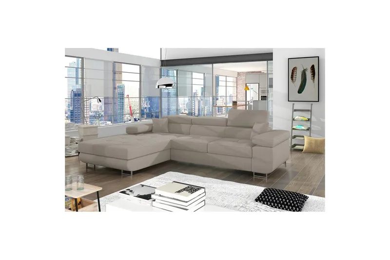 Sektionssoffa Eltap Armando 289x85x203 cm - Jarell 20, Beige, Vänster - Möbler - Soffa - Divansoffor & schäslongsoffa