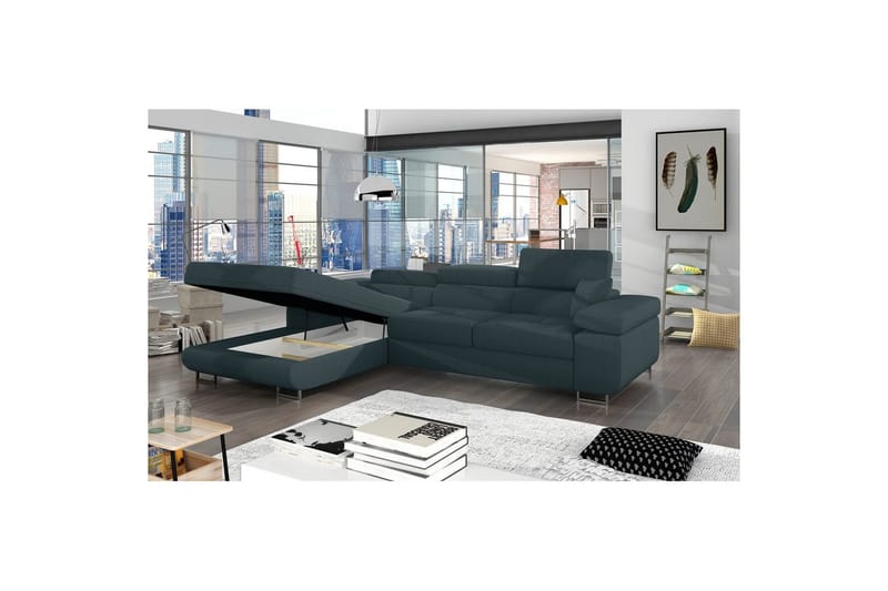 Sektionssoffa Eltap Armando 289x85x203 cm - Jarell 38, Blå, Vänster - Möbler - Soffa - Divansoffor & schäslongsoffa