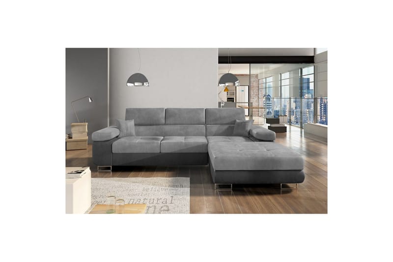 Sektionssoffa Eltap Armando 289x85x203 cm - Monolith 84, Monolith 97, Ljusgrå, Mörkgrå, Höger - Möbler - Soffa - Divansoffor & schäslongsoffa