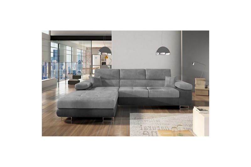 Sektionssoffa Eltap Armando 289x85x203 cm - Monolith 84, Monolith 97, Ljusgrå, Mörkgrå, Vänster - Möbler - Soffa - Divansoffor & schäslongsoffa