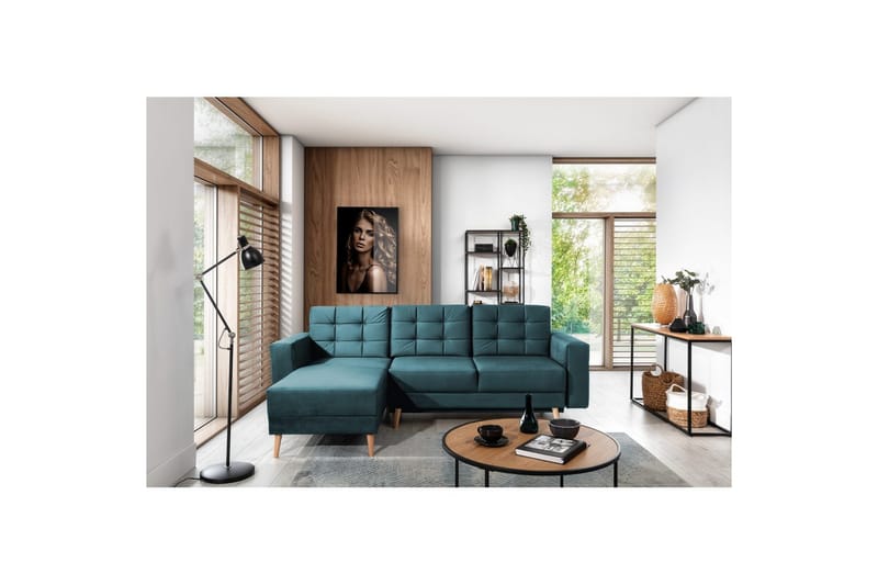 Sektionssoffa Eltap Asgard L 248x93x162 cm - Monolith 76, Blå - Möbler - Soffa - Divansoffor & schäslongsoffa