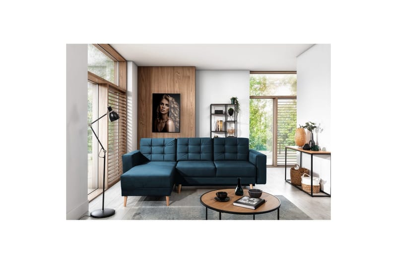 Sektionssoffa Eltap Asgard L 248x93x162 cm - Monolith 77, Blå - Möbler - Soffa - Divansoffor & schäslongsoffa