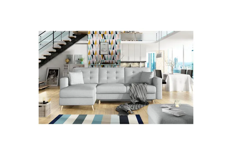 Sektionssoffa Eltap Asgard L 248x93x162 cm - Sawana 05, Grå - Möbler - Soffa - Divansoffor & schäslongsoffa