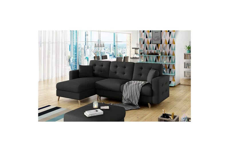 Sektionssoffa Eltap Asgard L 248x93x162 cm - Sawana 14, Svart - Möbler - Soffa - Divansoffor & schäslongsoffa