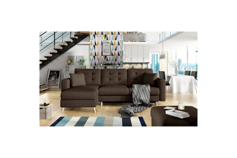 Sektionssoffa Eltap Asgard L 248x93x162 cm - Sawana 16, Brun - Möbler - Soffa - Divansoffor & schäslongsoffa