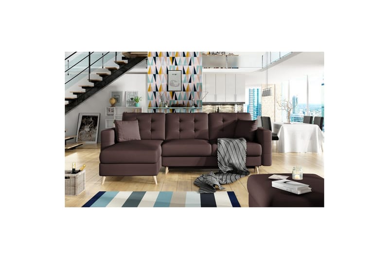 Sektionssoffa Eltap Asgard L 248x93x162 cm - Soft 66, Mörkbrun - Möbler - Soffa - Divansoffor & schäslongsoffa