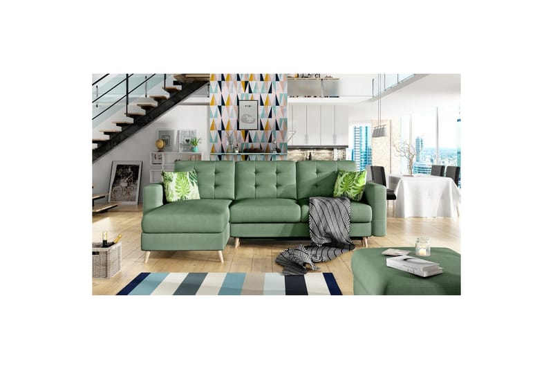Sektionssoffa Eltap Asgard L 248x93x162 cm - Soro 34, Jungle 32, Grön, Mönster - Möbler - Soffa - Divansoffor & schäslongsoffa