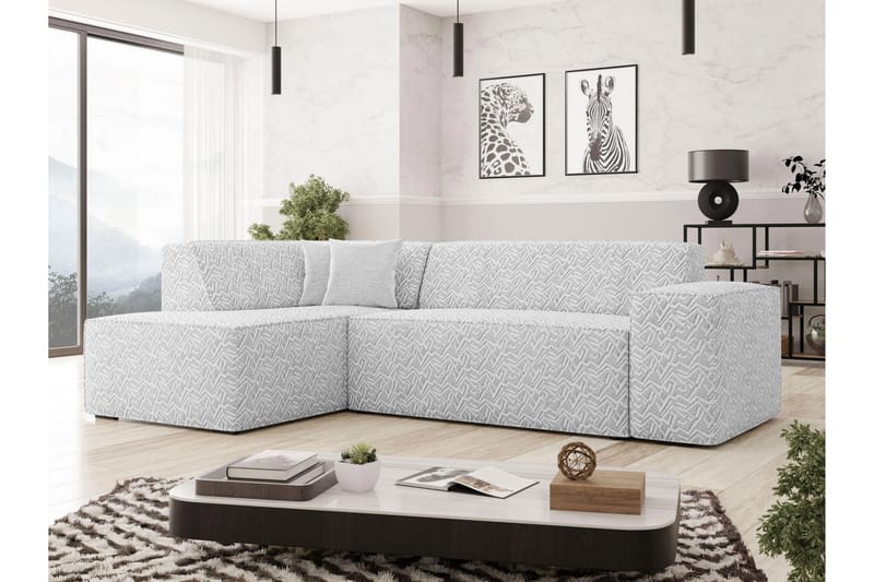 Slucajno Soffa med Schäslong 3-sits - Ljusgrå - Möbler - Soffa - Divansoffor & schäslongsoffa
