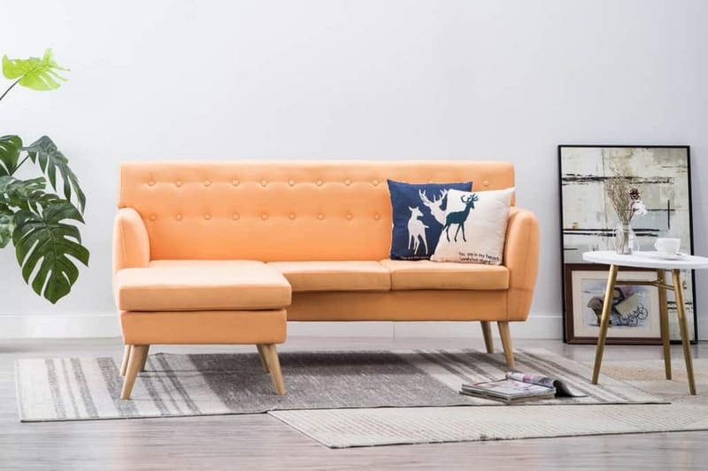 Soffa L-formad tyg 171,5x138x81,5 cm orange - Orange - Möbler - Soffa - Divansoffor & schäslongsoffa