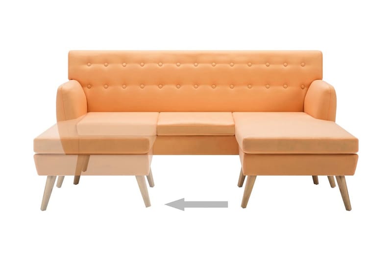 Soffa L-formad tyg 171,5x138x81,5 cm orange - Orange - Möbler - Soffa - Divansoffor & schäslongsoffa