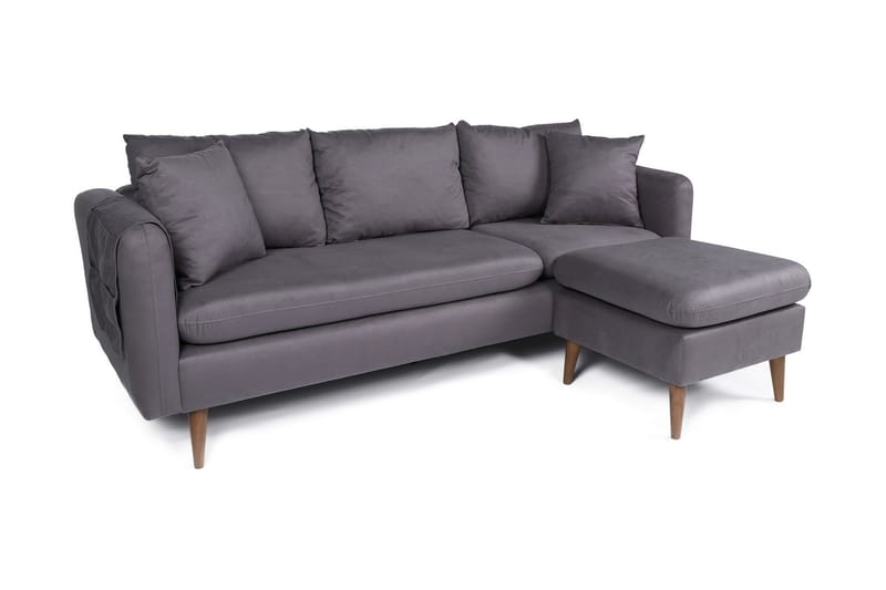 Sofiko Divansoffa Höger - Antracit/Natur - Divansoffor & schäslongsoffa - 4 sits soffa med divan