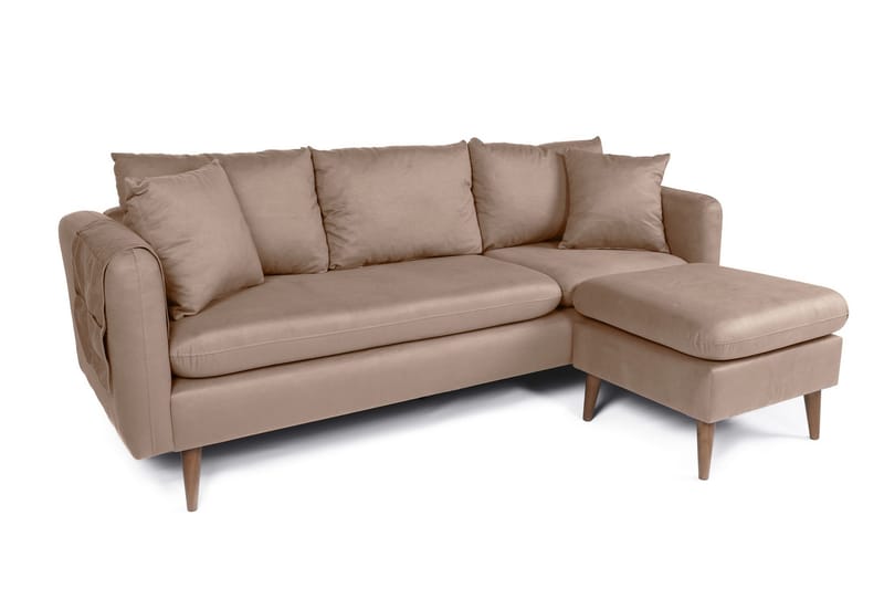 Sofiko Divansoffa Höger - Brun/Natur - Möbler - Soffa - Divansoffor & schäslongsoffa