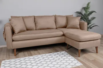 Sofiko Divansoffa Höger - Brun/Natur - Möbler - Soffa - Divansoffor & schäslongsoffa