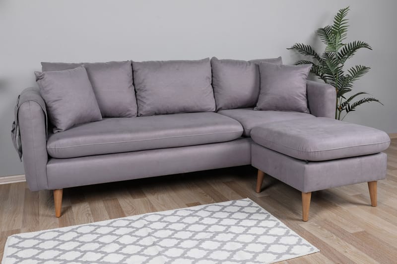 Sofiko Divansoffa Höger - Grå/Natur - Möbler - Soffa - Divansoffor & schäslongsoffa