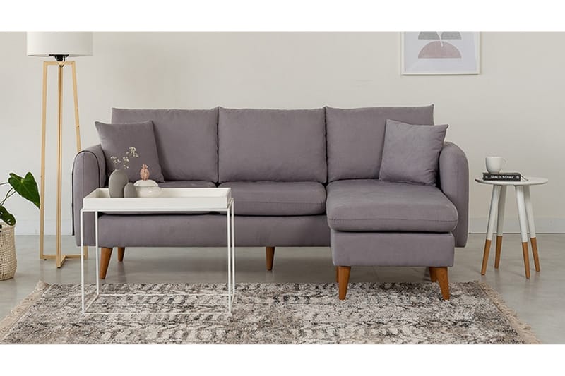Sofiko Divansoffa Höger - Grå/Natur - Möbler - Soffa - Divansoffor & schäslongsoffa