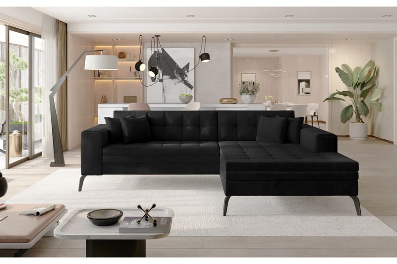 Solangis Divansoffa Höger, Svart