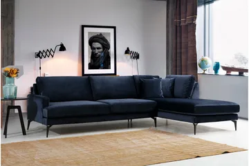 Stacker Hörnsoffa med Divan Höger - Blå - Möbler - Soffa - Divansoffor & schäslongsoffa