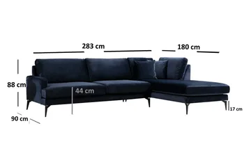 Stacker Hörnsoffa med Divan Höger - Blå - Möbler - Soffa - Divansoffor & schäslongsoffa