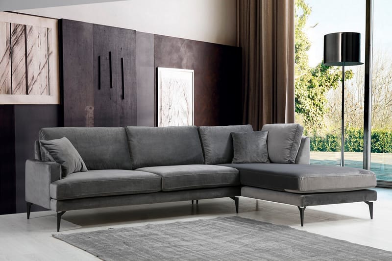 Stacker Hörnsoffa med Divan Höger - Svart - Möbler - Soffa - Divansoffor & schäslongsoffa