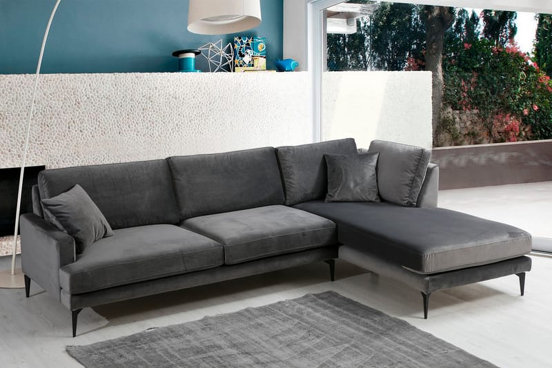 Stacker Hörnsoffa med Divan Höger - Svart - Möbler - Soffa - Divansoffor & schäslongsoffa