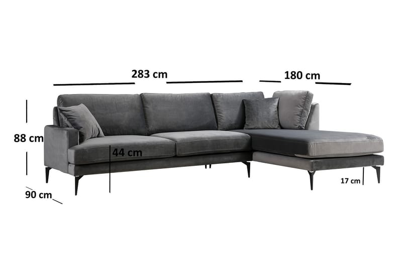 Stacker Hörnsoffa med Divan Höger - Svart - Möbler - Soffa - Divansoffor & schäslongsoffa