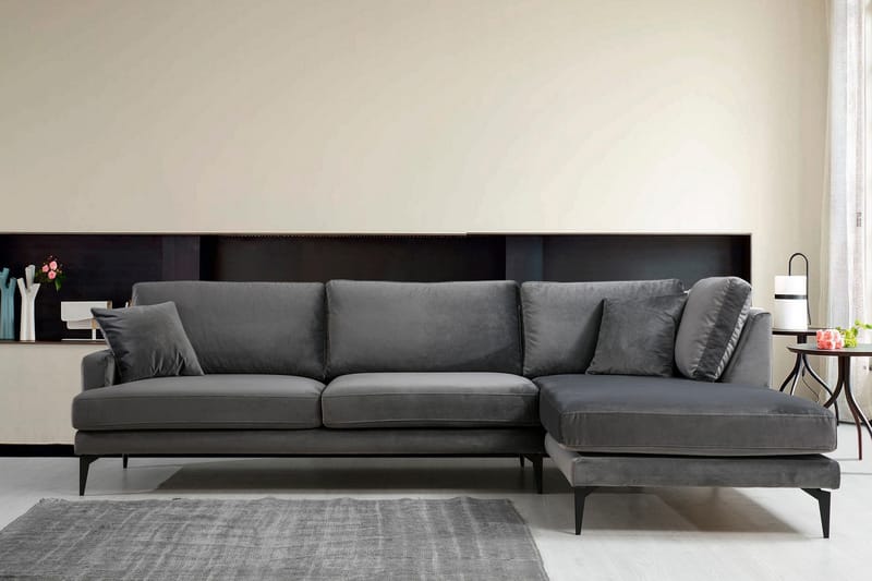 Stacker Hörnsoffa med Divan Höger - Svart - Möbler - Soffa - Divansoffor & schäslongsoffa