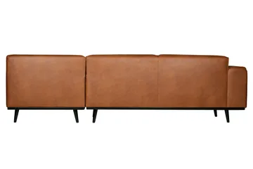 Statement 3-sits Höger Hörnsoffa med Divan i Konstläder med Träben - Cognac - Möbler - Soffa - Divansoffor & schäslongsoffa