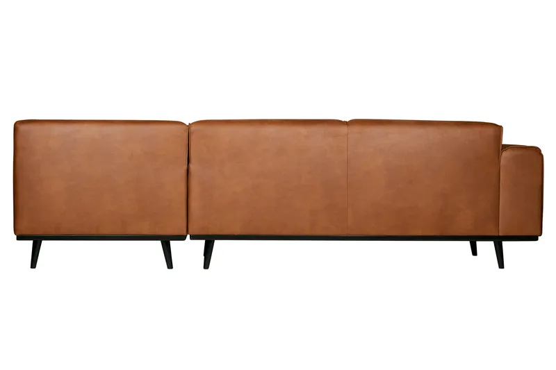 Statement 3-sits Höger Hörnsoffa med Divan i Konstläder med Träben - Cognac - Möbler - Soffa - Divansoffor & schäslongsoffa
