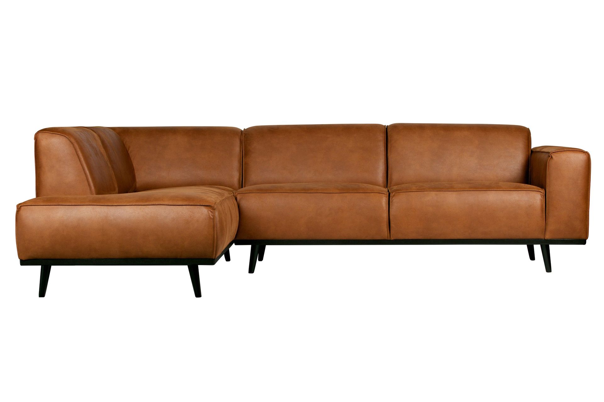 WOOOD Statement 3-sits Vänster Hörnsoffa med Divan i Konstläder Cognac ...