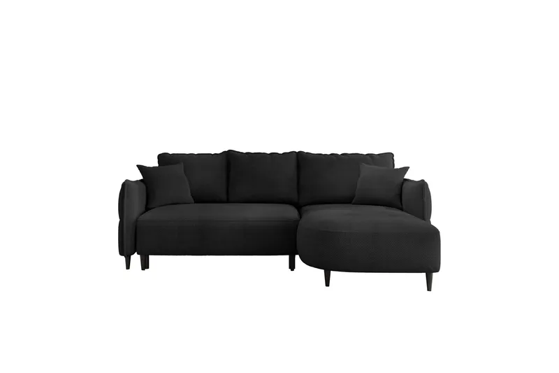 Sycylia Soffa med Divan 3-sits, Svart