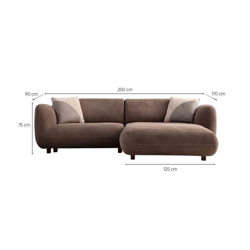 Talrosen 3-sits Soffa med Divan - Brun - Möbler - Soffa - Divansoffor & schäslongsoffa