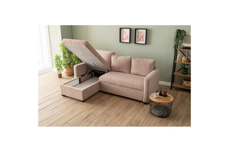 Tareen Soffa med Divan 3-sits - Brun - Möbler - Soffa - Divansoffor & schäslongsoffa