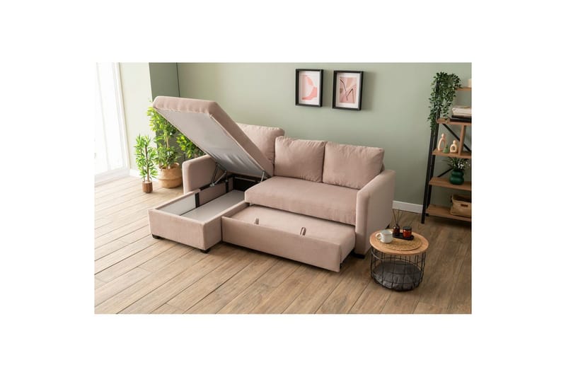 Tareen Soffa med Divan 3-sits - Brun - Möbler - Soffa - Divansoffor & schäslongsoffa