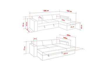 Tareen Soffa med Divan 3-sits - Brun - Möbler - Soffa - Bäddsoffa - Bäddsoffa divan