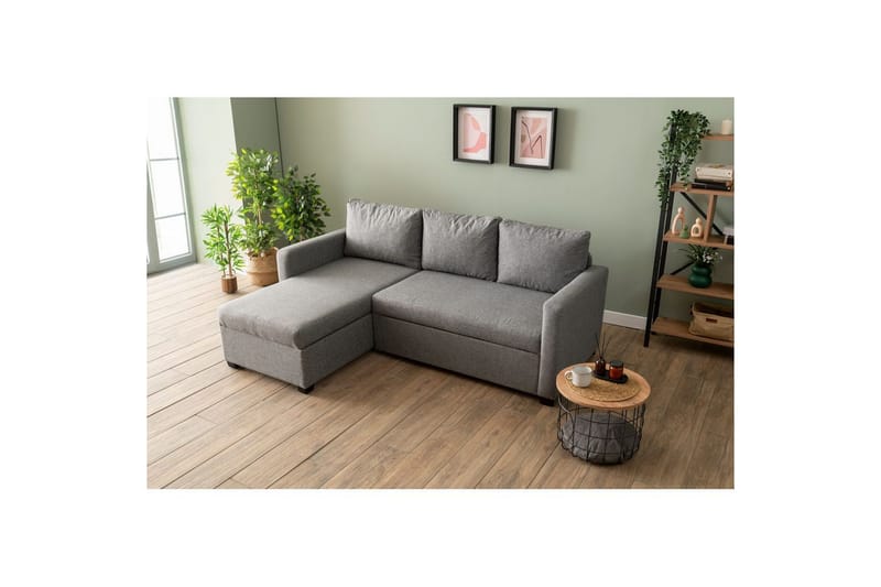 Tareen Soffa med Divan 3-sits - Ljusgrå - Möbler - Soffa - Divansoffor & schäslongsoffa