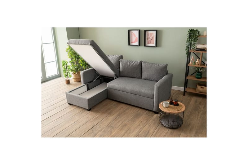 Tareen Soffa med Divan 3-sits - Ljusgrå - Möbler - Soffa - Divansoffor & schäslongsoffa