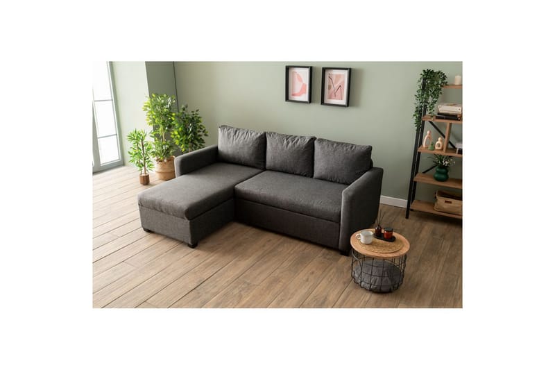 Tareen Soffa med Divan 3-sits - Mörkgrå - Möbler - Soffa - Divansoffor & schäslongsoffa