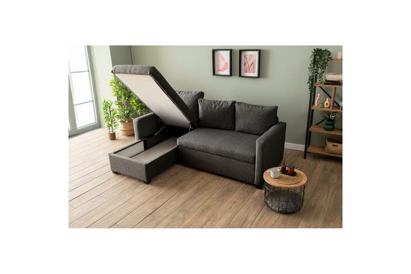 Tareen Soffa med Divan 3-sits - Mörkgrå - Möbler - Soffa - Divansoffor & schäslongsoffa