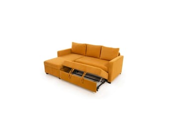 Tareen Soffa med Divan 3-sits - Sennepsgul - Möbler - Soffa - Bäddsoffa - Bäddsoffa divan