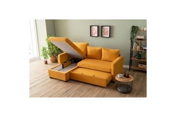 Tareen Soffa med Divan 3-sits - Sennepsgul - Möbler - Soffa - Bäddsoffa - Bäddsoffa divan