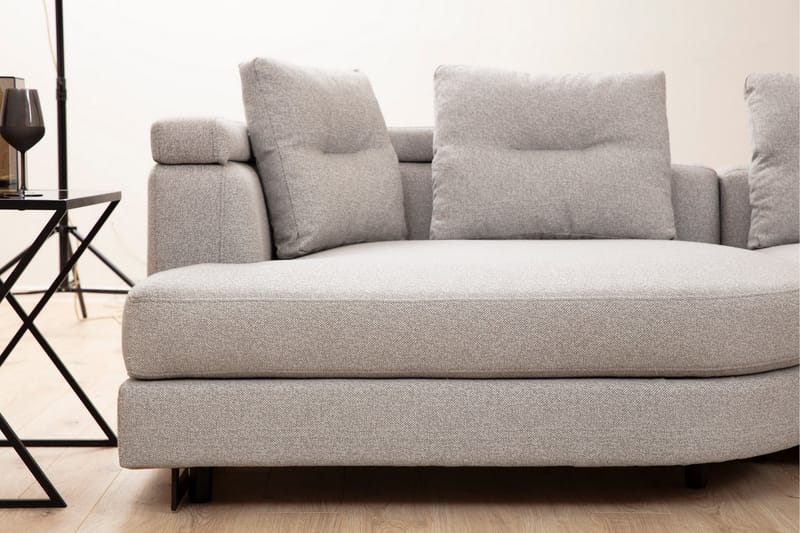 Tekawa Soffa m. Divan 4-sits - Ljusgrå - Divansoffor & schäslongsoffa - 4 sits soffa med divan