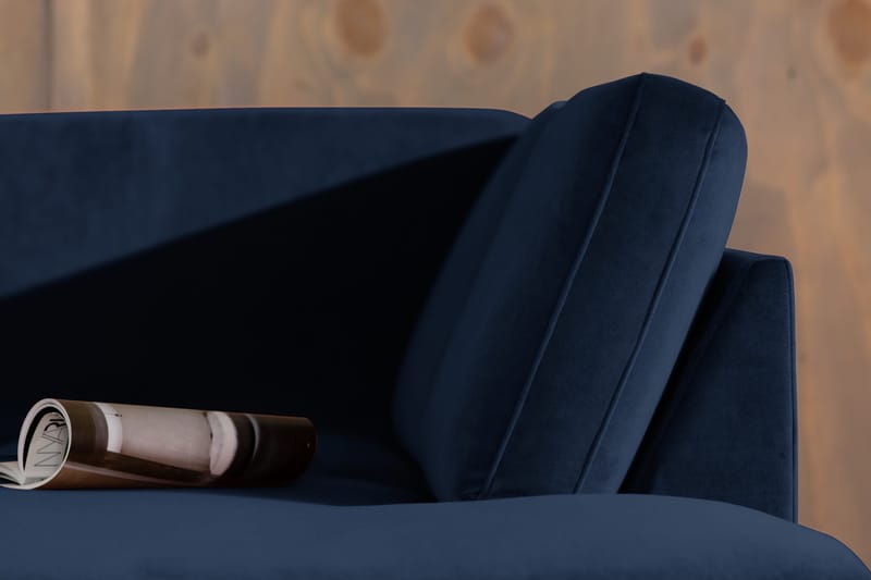 Teodin 2,5-sits Sammetssoffa med Schäslong Höger - Blå - Möbler - Soffa - Divansoffor & schäslongsoffa