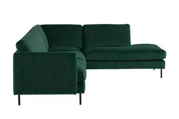 Teodin 2,5-sits Sammetssoffa med Schäslong Höger - Grön - Möbler - Soffa - Divansoffor & schäslongsoffa