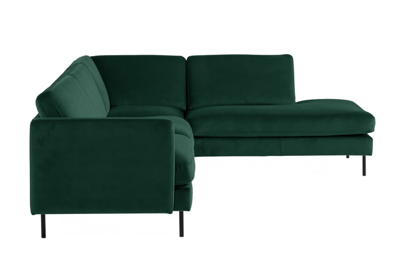 Teodin 2,5-sits Sammetssoffa med Schäslong Höger - Grön - Divansoffor & schäslongsoffa - Sammetssoffa - 2 sits soffa med divan