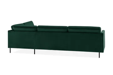 Teodin 2,5-sits Sammetssoffa med Schäslong Höger - Grön - Möbler - Soffa - Divansoffor & schäslongsoffa