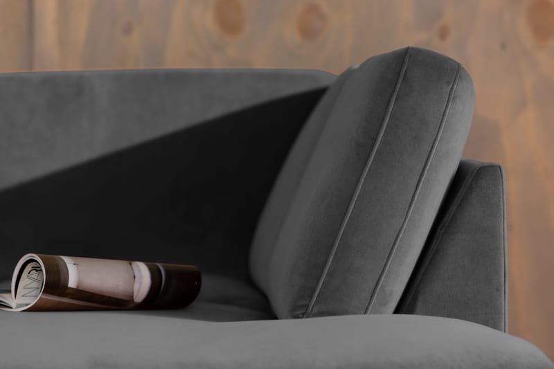 Teodin 2,5-sits Sammetssoffa med Schäslong Höger - Ljusgrå - Möbler - Soffa - Divansoffor & schäslongsoffa