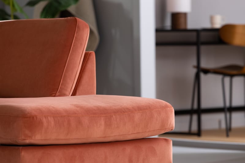 Teodin 2,5-sits Sammetssoffa med Schäslong Höger - Rosa - Divansoffor & schäslongsoffa - Sammetssoffa - 2 sits soffa med divan