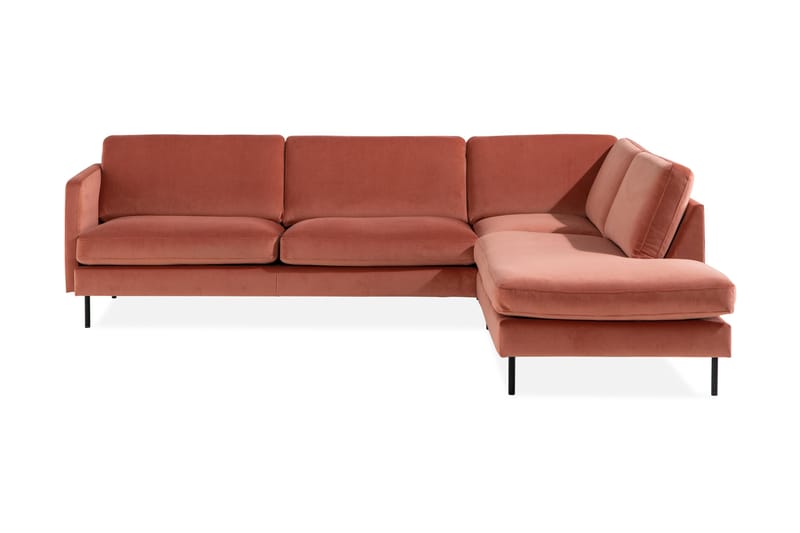 Teodin 2,5-sits Sammetssoffa med Schäslong Höger - Rosa - Divansoffor & schäslongsoffa - Sammetssoffa - 2 sits soffa med divan