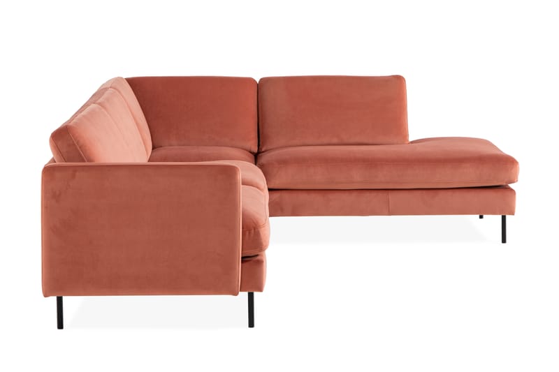 Teodin 2,5-sits Sammetssoffa med Schäslong Höger - Rosa - Divansoffor & schäslongsoffa - Sammetssoffa - 2 sits soffa med divan